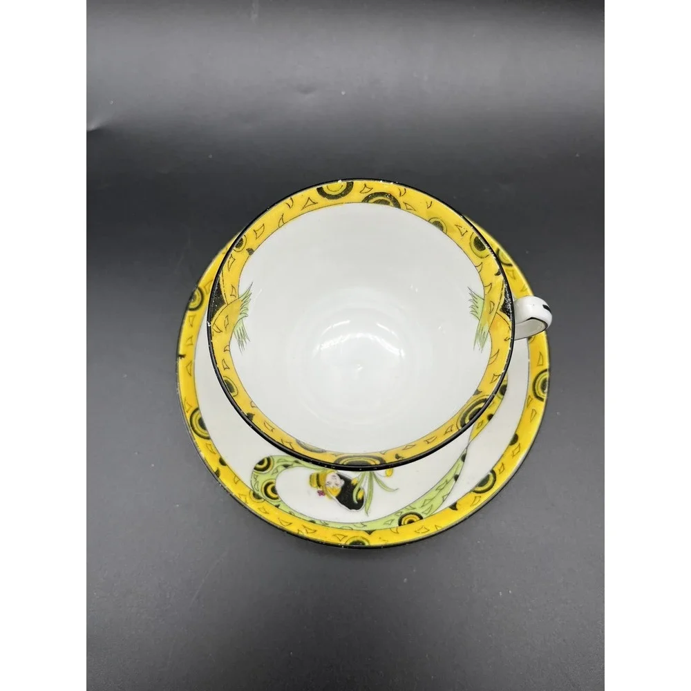 Rare Antique 1920 Melba Bone China DOLLY VARDEN Cup and Saucer Set